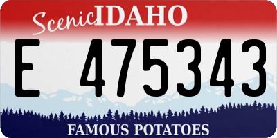 ID license plate E475343