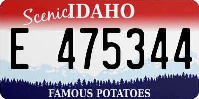 ID license plate E475344