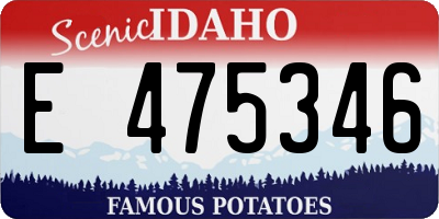 ID license plate E475346