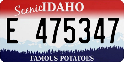ID license plate E475347