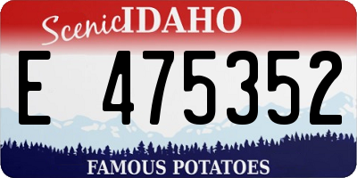 ID license plate E475352