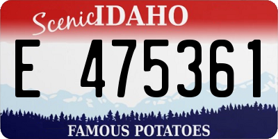 ID license plate E475361