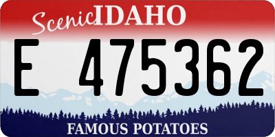 ID license plate E475362
