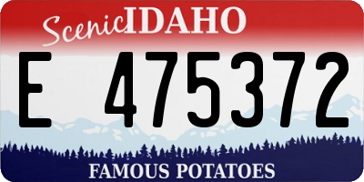 ID license plate E475372