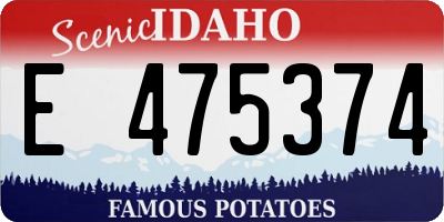 ID license plate E475374