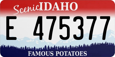 ID license plate E475377