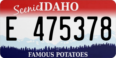ID license plate E475378