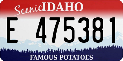 ID license plate E475381