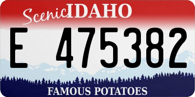 ID license plate E475382