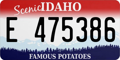 ID license plate E475386