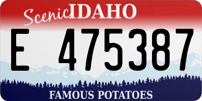 ID license plate E475387