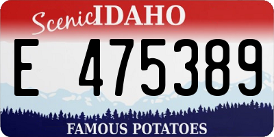 ID license plate E475389