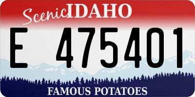 ID license plate E475401