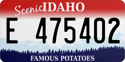 ID license plate E475402