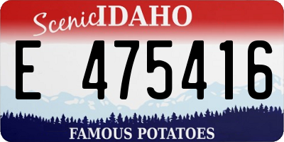 ID license plate E475416