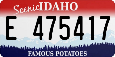 ID license plate E475417
