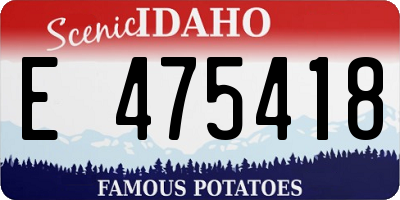 ID license plate E475418