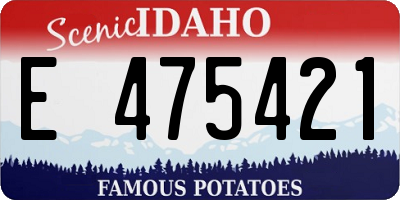 ID license plate E475421