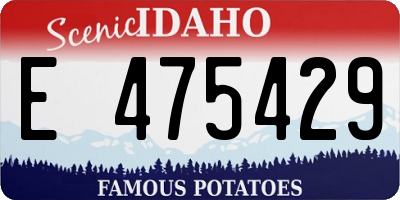 ID license plate E475429