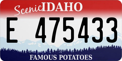 ID license plate E475433