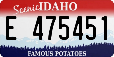 ID license plate E475451