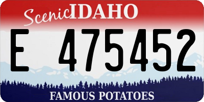 ID license plate E475452