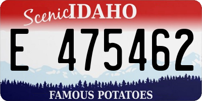 ID license plate E475462