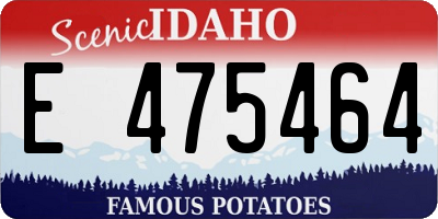 ID license plate E475464
