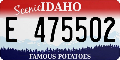 ID license plate E475502