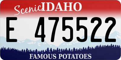ID license plate E475522