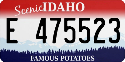 ID license plate E475523
