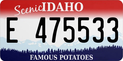 ID license plate E475533