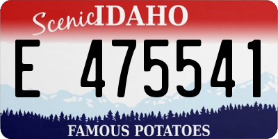 ID license plate E475541