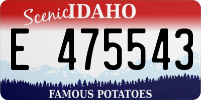 ID license plate E475543