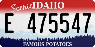 ID license plate E475547
