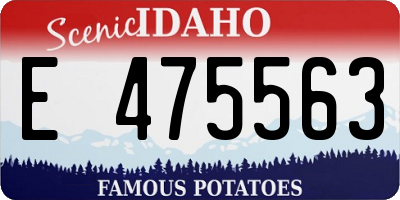 ID license plate E475563