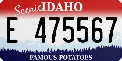ID license plate E475567