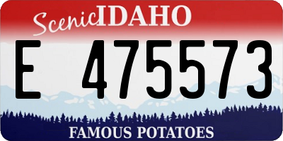 ID license plate E475573