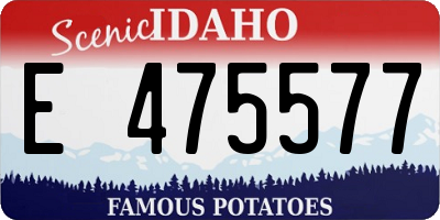 ID license plate E475577