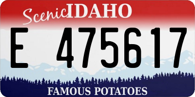 ID license plate E475617