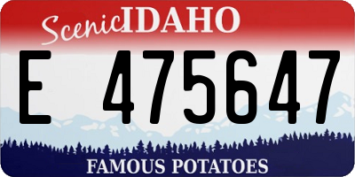 ID license plate E475647