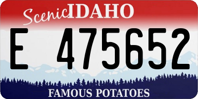 ID license plate E475652