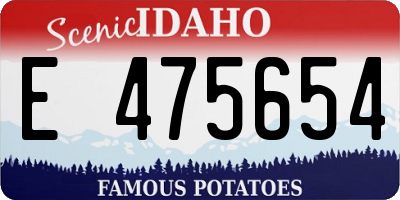 ID license plate E475654