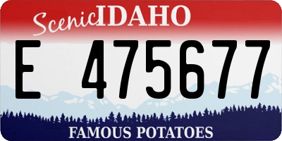 ID license plate E475677