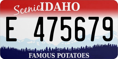 ID license plate E475679