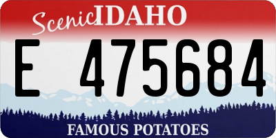 ID license plate E475684