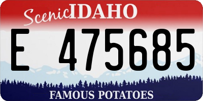 ID license plate E475685