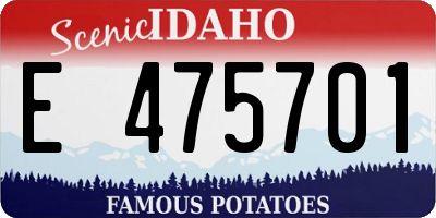 ID license plate E475701