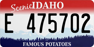 ID license plate E475702