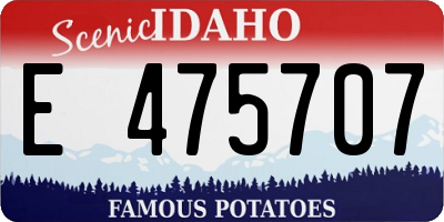 ID license plate E475707